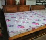 Teak Bed & Spring mattress 6x6--TB1813