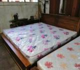 Teak Bed With Spring Mattress-5x6-TBS0808