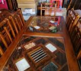 Teak Dinning Table with Chairs (6x3) Dt0780