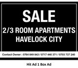 Sale 2/3 bed room apartments,Havelock City